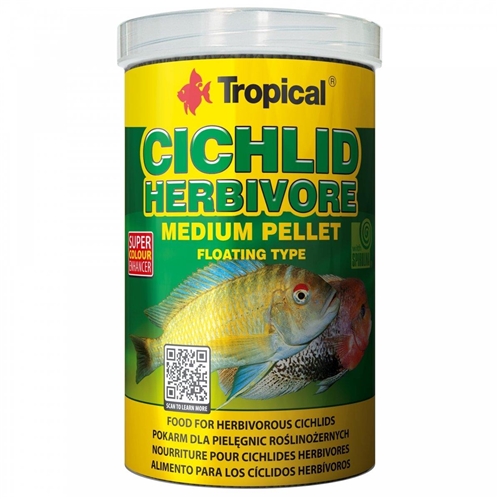TROPICAL CICHLID HERBIVORE MEDIUM PELLET 500ML/180G