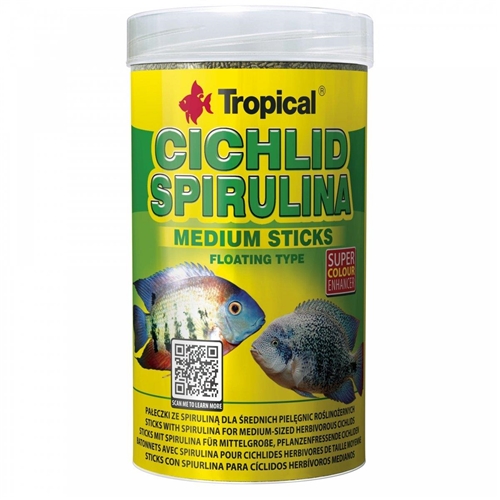 TROPICAL CICHLID SPIRULINA MEDIUM STICKS 1000ML/360G
