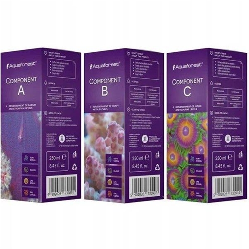 Aquaforest Component A B C 3x250ml korale LPS SPS
