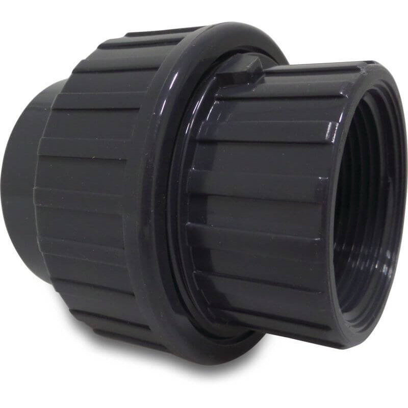 Profec Śrubunek przejściowy PVC-U 50 mm x 1 1/2" KW x GW 10bar szary